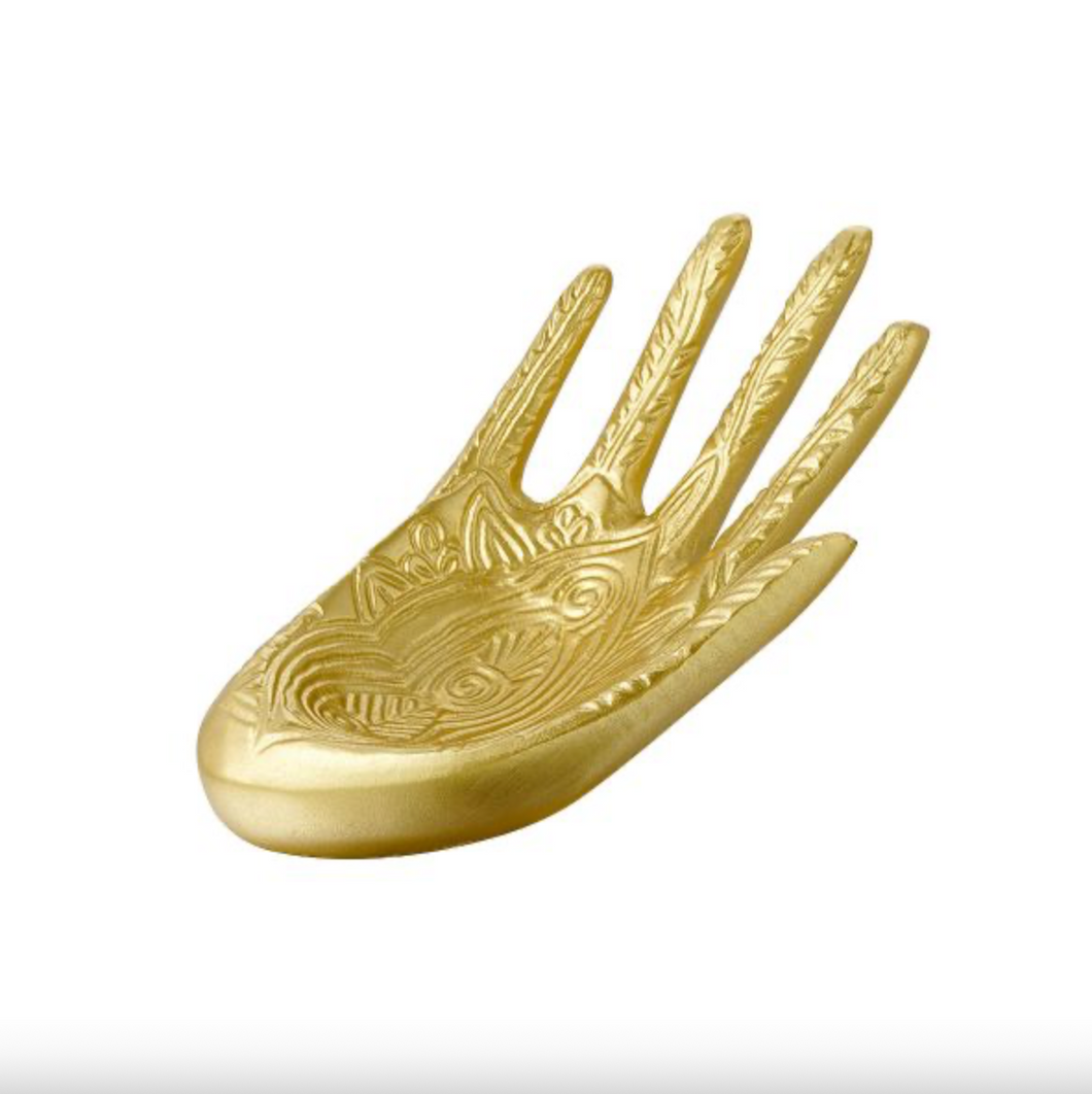 Decorative jewelry tray hand with engraved pattern